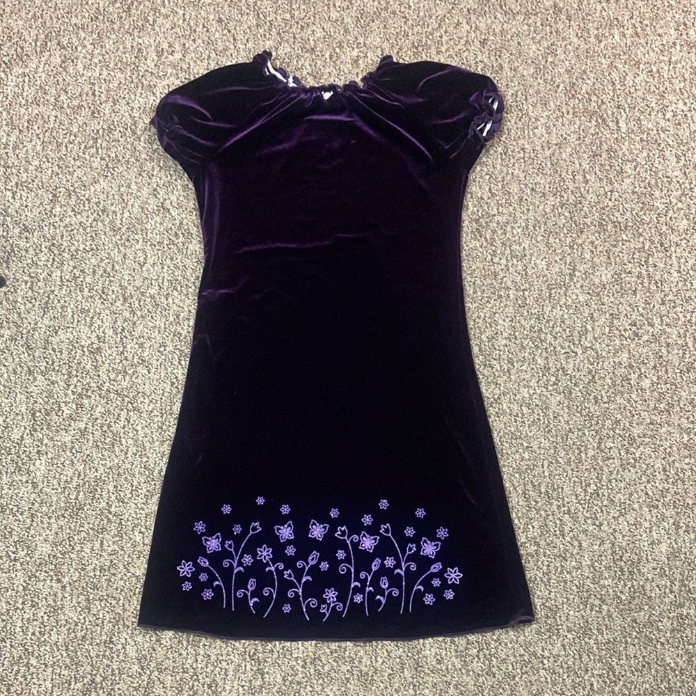 Vintage Handmade Womens Dress Burgundy Velvet Size S Approximately S - Picture 1 of 16